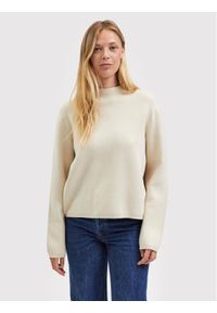 Selected Femme Sweter Merle 16085206 Beżowy Relaxed Fit. Kolor: beżowy. Materiał: wiskoza
