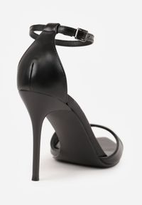 Renee - Czarne Eleganckie Sandały w Szpic na Szpilce ze Sprzączką Murierah. Okazja: na imprezę, na co dzień. Zapięcie: sprzączka. Kolor: czarny. Materiał: jeans. Obcas: na szpilce. Styl: elegancki #4