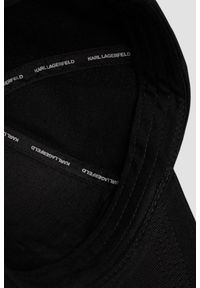 Karl Lagerfeld - KARL LAGERFELD Czarna czapka damska z daszkiem Signature Cap. Kolor: czarny. Wzór: aplikacja, haft. Styl: casual, elegancki #5