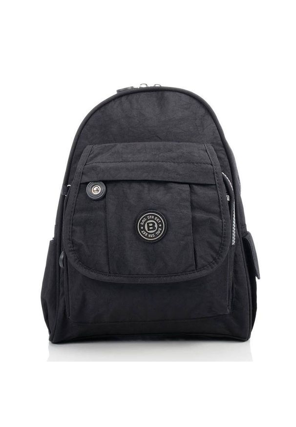BAG STREET - Plecak damski czarny Bag Street SP-10-BL. Kolor: czarny. Materiał: materiał. Styl: street