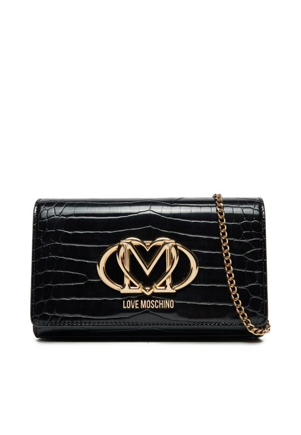 Love Moschino - LOVE MOSCHINO Torebka JC4047PP1MLE100A Czarny. Kolor: czarny. Materiał: skórzane