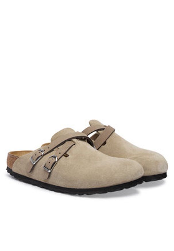 Birkenstock Klapki Blair D-Buckle 1032905 Beżowy jasny. Kolor: beżowy. Materiał: zamsz, skóra