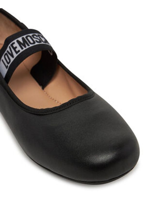 Love Moschino - LOVE MOSCHINO Baleriny JA11071G0MIE0000 Czarny. Kolor: czarny. Materiał: skóra