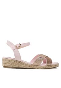 TOMMY HILFIGER - Tommy Hilfiger Espadryle Rope Wedge Sandal T3A7-32775-1596 S Różowy. Kolor: różowy