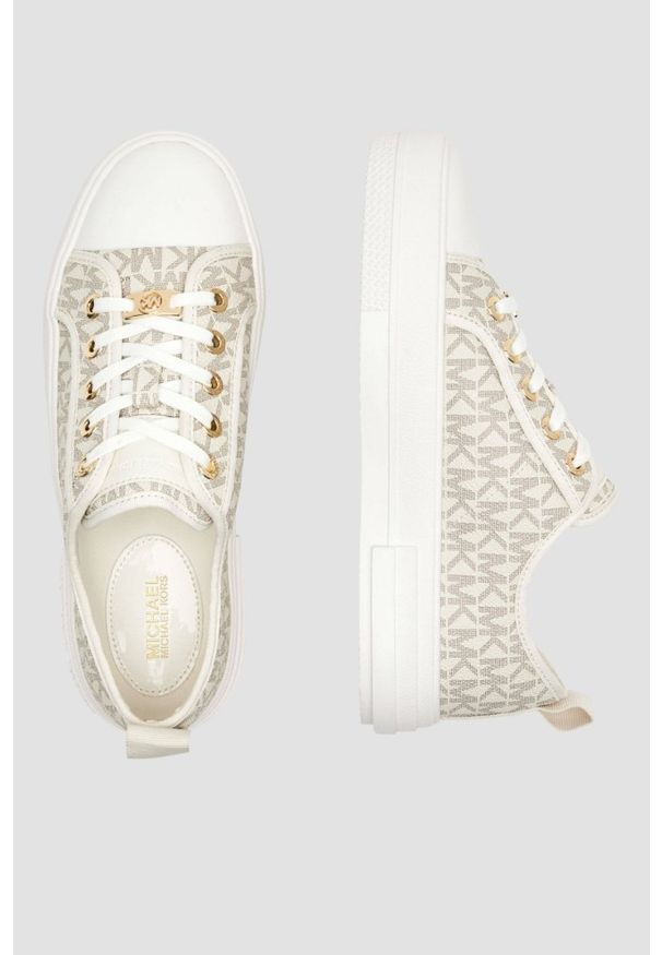Michael Kors - MICHAEL KORS Białe logowane trampki damskie, Rozmiar 41. Okazja: na co dzień. Kolor: biały. Styl: casual, elegancki, klasyczny
