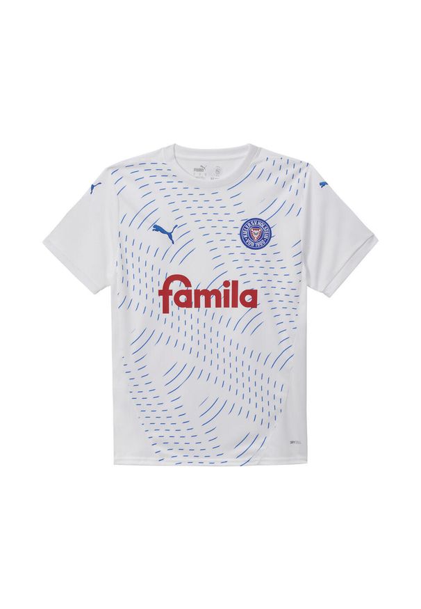 Puma - Męska koszulka wyjazdowa Holstein Kiel 24/25 PUMA White Ignite Blue. Kolor: biały, niebieski, wielokolorowy