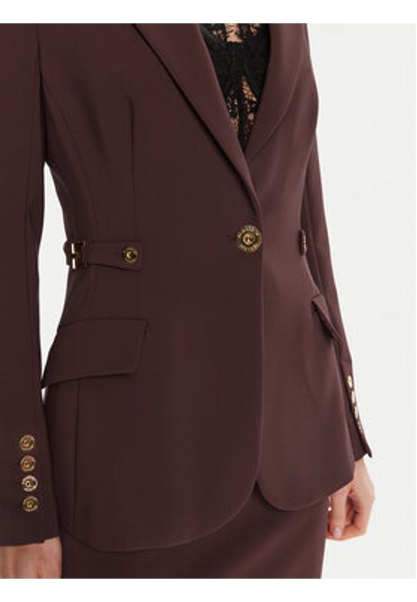 Elisabetta Franchi Marynarka GI-175-56E2 Bordowy Regular Fit. Kolor: czerwony. Materiał: syntetyk