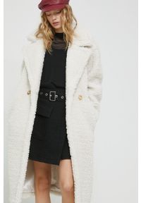Ugg - UGG płaszcz damski kolor beżowy przejściowy dwurzędowy. Kolor: beżowy #6