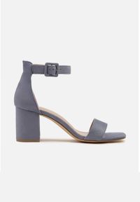 Born2be - Niebieskie Sandały Vices na Słupku z Kwadratowym Noskiem Kosennia. Okazja: na co dzień. Zapięcie: pasek. Kolor: niebieski. Materiał: jeans. Obcas: na słupku. Styl: casual, elegancki #4