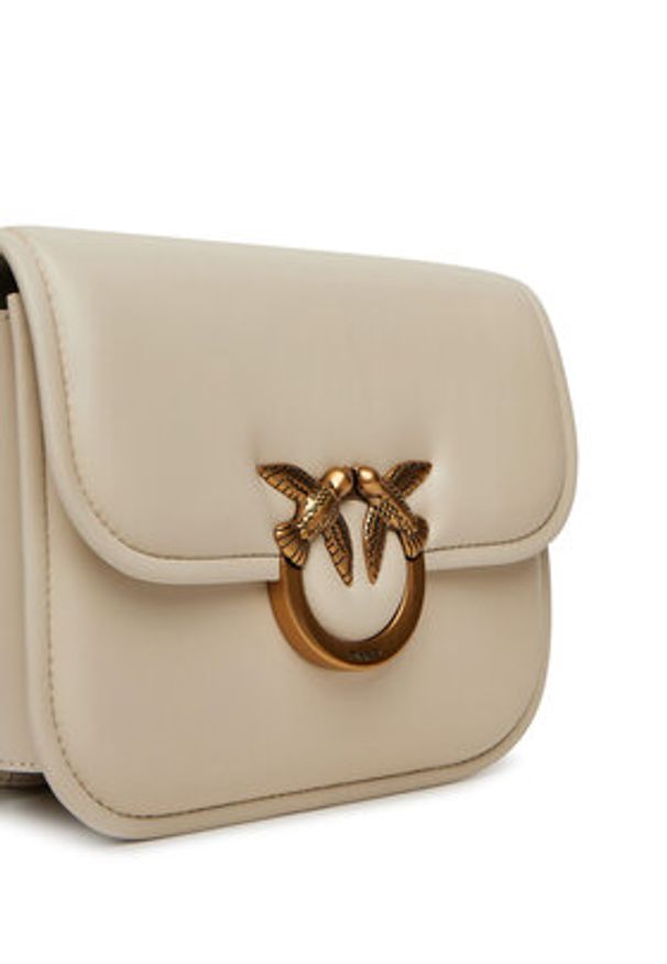 Pinko - PINKO Torebka Love Box Bag Fl Mini 104297 A26L Écru. Kolor: kremowy. Materiał: skórzane