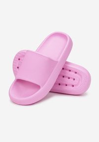Born2be - Różowe Klapki Kaseis. Nosek buta: otwarty. Kolor: różowy. Materiał: dresówka, materiał