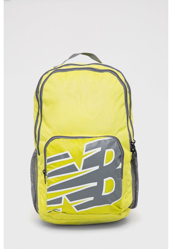 New Balance Plecak LAB11107SYE kolor żółty duży z nadrukiem. Kolor: żółty. Wzór: nadruk