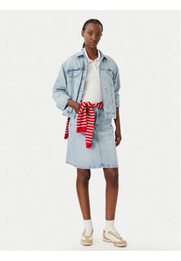Tommy Jeans Kurtka jeansowa DW0DW23471 Niebieski Relaxed Fit. Kolor: niebieski. Materiał: jeans