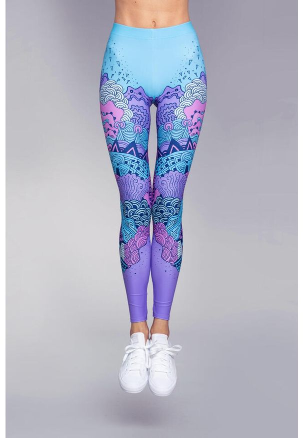 Legginsy sportowe damskie DEEP TRIP Ariel. Kolor: niebieski. Sport: joga i pilates