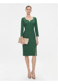BOSS - Boss Sukienka koktajlowa Dihera1 50502930 Zielony Slim Fit. Kolor: zielony. Materiał: wiskoza. Styl: wizytowy #2
