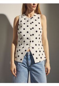 Reserved - Kamizelka garniturowa z lnem - wielobarwny. Materiał: len