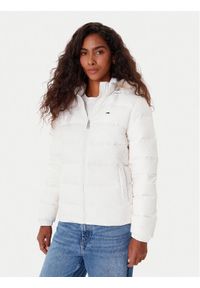 Tommy Jeans Kurtka puchowa Basic DW0DW18312 Biały Slim Fit. Kolor: biały. Materiał: syntetyk