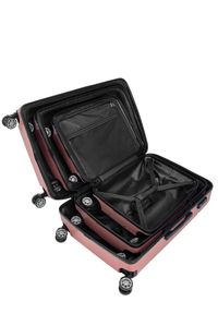 Ochnik - Komplet walizek na kółkach 19'/24'/28'. Kolor: różowy. Materiał: guma, poliester, materiał #5