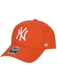 47 Brand - Czapka z daszkiem dla dorosłych New York Yankees MVP Cap. Kolor: pomarańczowy. Materiał: wełna, akryl