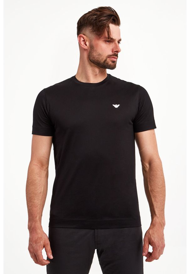 Emporio Armani - T-shirt EMPORIO ARMANI. Materiał: bawełna, tkanina. Wzór: haft