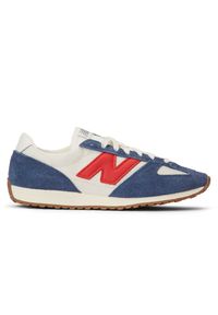 Buty unisex New Balance U471AK – niebieskie. Kolor: niebieski. Materiał: zamsz. Szerokość cholewki: normalna. Wzór: jodełka. Sezon: lato
