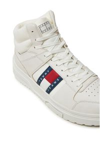 Tommy Jeans Sneakersy The Brooklyn Mix Mat Mid EM0EM01458 Biały. Kolor: biały. Materiał: skóra