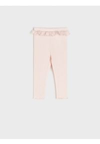 Sinsay - Legginsy - różowy. Kolor: różowy. Materiał: bawełna, dzianina #1