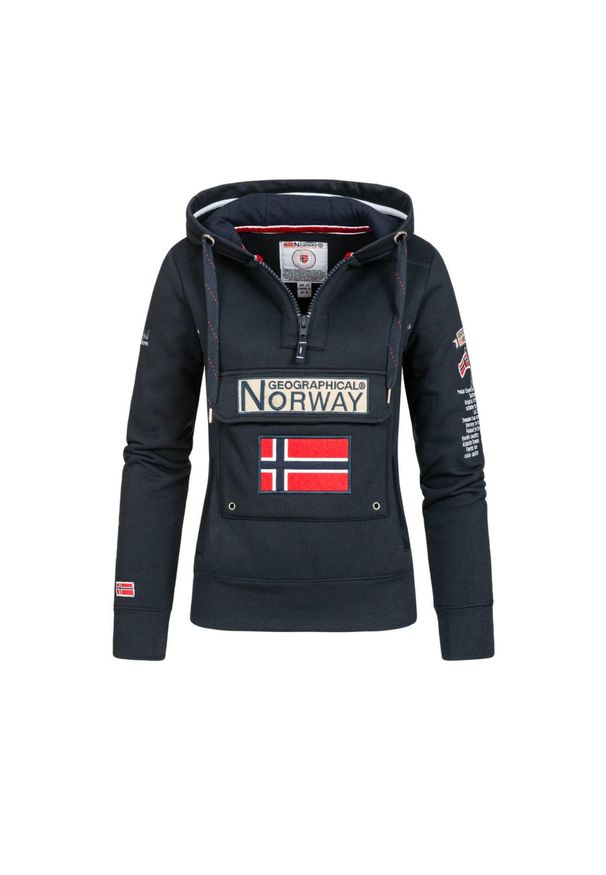 Bluza sportowa damska Geographical Norway Gymclass. Kolor: niebieski. Materiał: poliester, bawełna