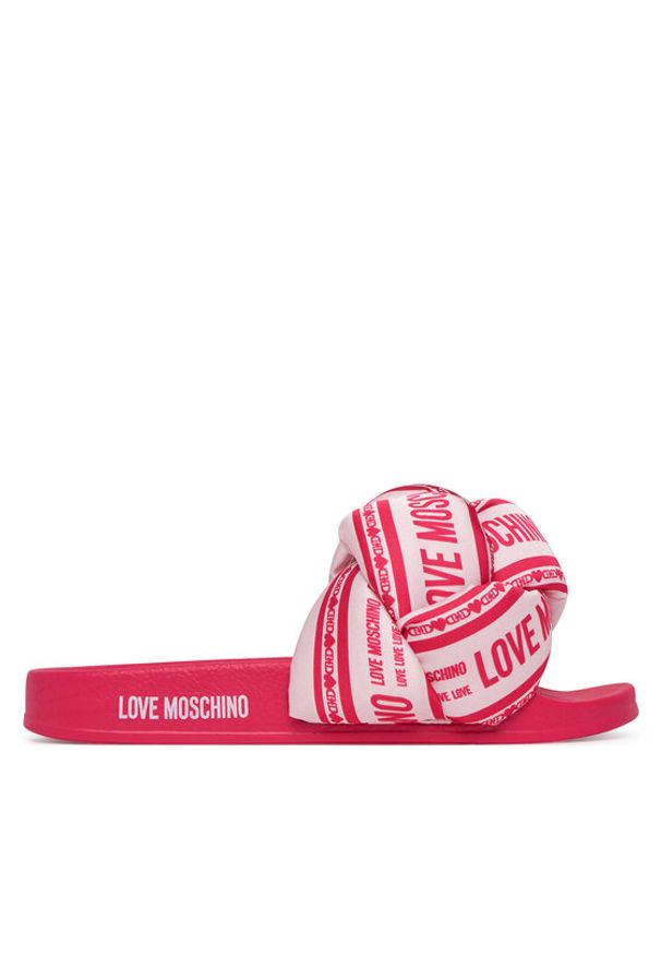 Love Moschino - LOVE MOSCHINO Klapki JA28312G0MIW360A Różowy. Kolor: różowy. Materiał: materiał