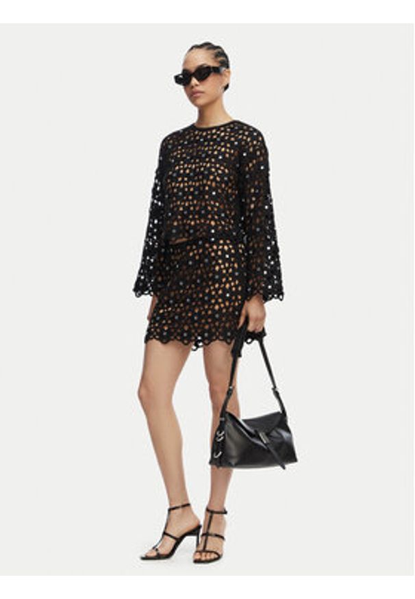 MICHAEL Michael Kors Spódnica mini MS670M4KNE Czarny Regular Fit. Kolor: czarny. Materiał: syntetyk