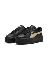 Puma - Damskie skórzane sneakersy PUMA Karmen II. Kolor: czarny, szary, wielokolorowy, beżowy. Materiał: skóra. Obcas: na platformie