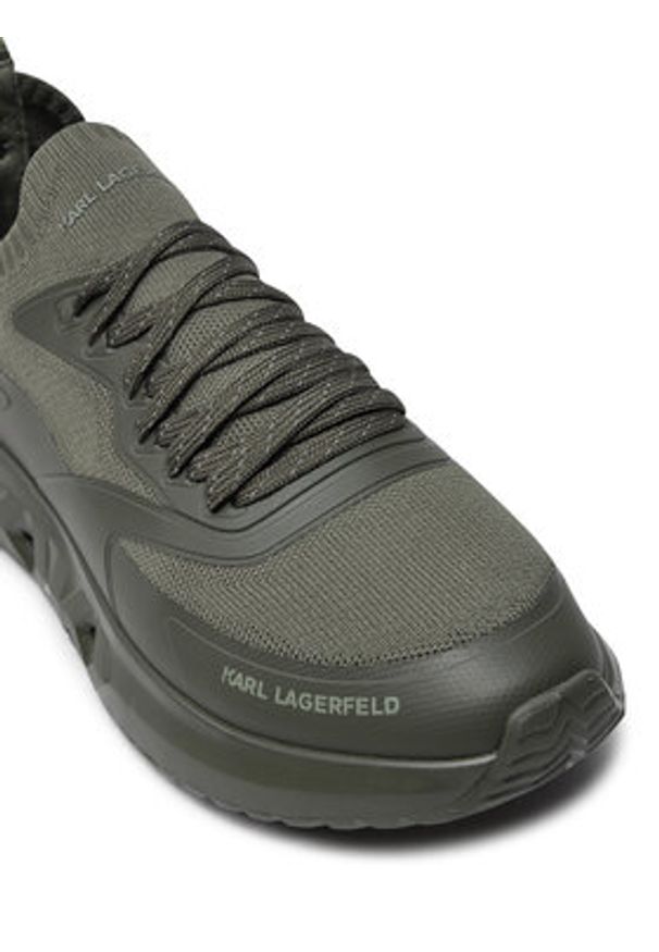 Karl Lagerfeld - KARL LAGERFELD Sneakersy KL54616 Khaki. Kolor: brązowy. Materiał: materiał