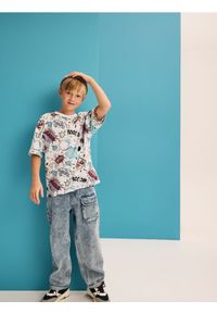 Reserved - Jeansy cargo - niebieski. Kolor: niebieski #1