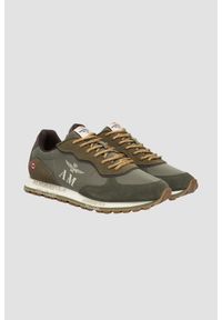 Aeronautica Militare - AERONAUTICA MILITARE Jasnozielone sneakersy męskie ze skórą zamszową, Rozmiar 45. Okazja: na co dzień. Kolor: zielony. Materiał: zamsz, skóra #3