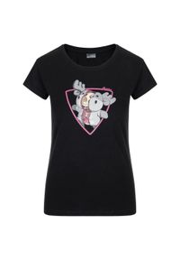 Damski bawełniany t-shirt Kilpi ALBION-W. Kolor: czarny. Materiał: bawełna