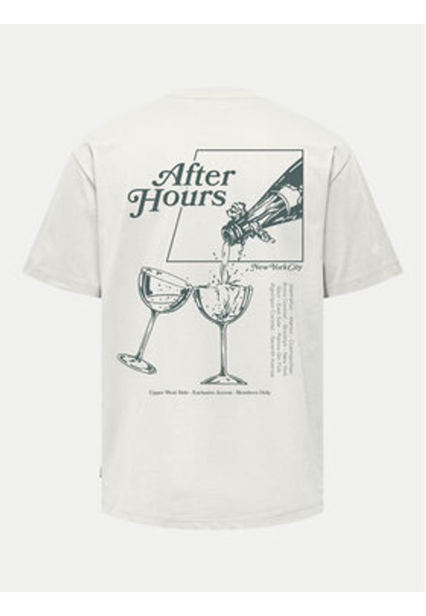 Only & Sons T-Shirt Bowen 22032071 Biały Relaxed Fit. Kolor: biały. Materiał: bawełna