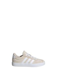 Adidas - Buty VL Court 3.0 Kids. Kolor: biały, wielokolorowy, szary. Materiał: zamsz, materiał
