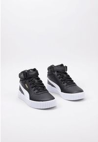 Puma - Buty na co dzień damskie PUMA CARINA 2.0 MID wysokie skóra. Okazja: na co dzień. Zapięcie: sznurówki. Kolor: czarny, wielokolorowy. Materiał: skóra, syntetyk, materiał. Szerokość cholewki: normalna. Sport: turystyka piesza