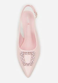 Born2be - Różowe Sandały na Szpilce z Cyrkoniową Klamrą Starstone. Okazja: na wesele, na co dzień, na ślub cywilny. Zapięcie: klamry. Kolor: różowy. Materiał: jeans. Obcas: na szpilce. Styl: casual, klasyczny, elegancki #7