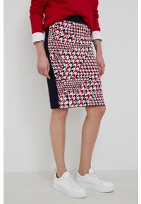 TOMMY HILFIGER - Tommy Hilfiger Spódnica mini ołówkowa. Materiał: włókno, dzianina #1