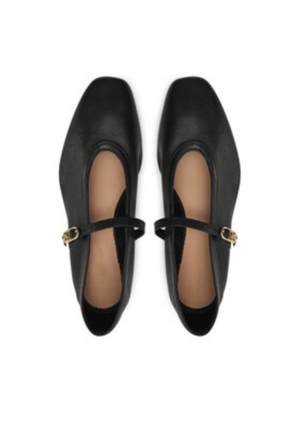 TOMMY HILFIGER - Tommy Hilfiger Baleriny Ballerina Maryjane Soft Leather FW0FW08354 Czarny. Kolor: czarny. Materiał: skóra