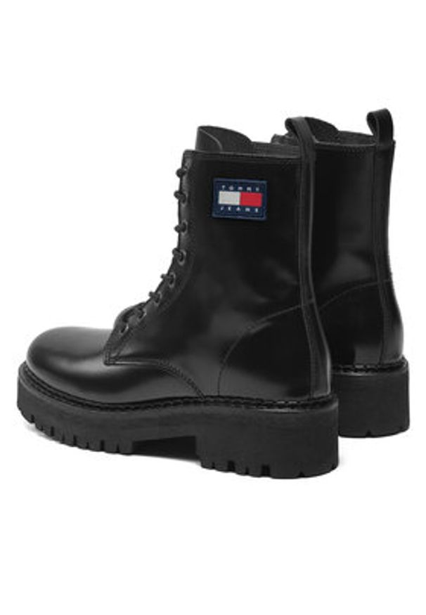 Tommy Jeans Trapery Urban Tommy Jeans Lace Up Boot EN0EN01995 Czarny. Kolor: czarny. Materiał: skóra