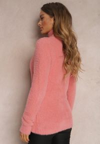 Renee - Różowy Golf Wełniany Kedrindas. Typ kołnierza: golf. Kolor: różowy. Materiał: wełna. Długość rękawa: długi rękaw. Długość: długie #4