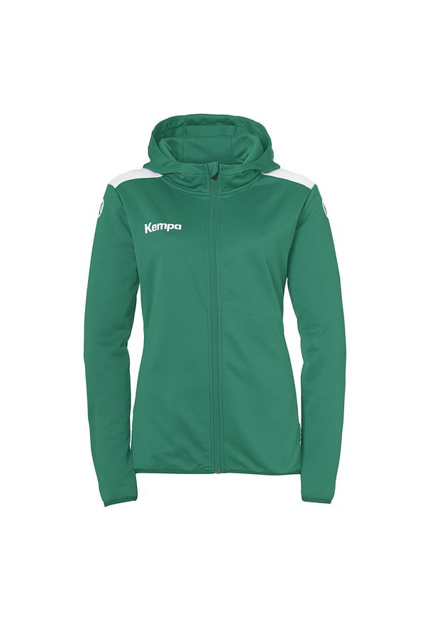 KEMPA - Damska bluza dresowa z kapturem Kempa Emotion 27. Typ kołnierza: kaptur. Kolor: zielony, biały, wielokolorowy. Materiał: dresówka. Sport: piłka ręczna