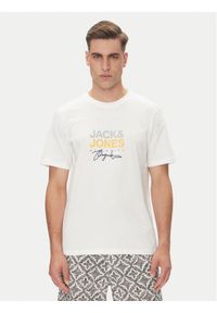 Jack & Jones - Jack&Jones T-Shirt Canggu 12281809 Biały Regular Fit. Kolor: biały. Materiał: bawełna