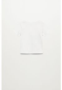 Mango Kids - T-shirt dziecięcy Mboy 80-110 cm. Okazja: na co dzień. Kolor: biały. Materiał: bawełna, materiał, dzianina. Wzór: nadruk. Styl: casual #4