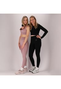 XTREME - Damski zestaw sportowy - Legginsy/Top - Szary. Kolor: szary. Materiał: poliamid