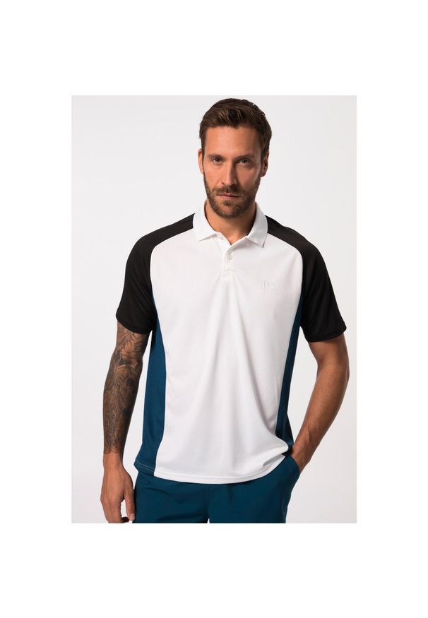 JAY-PI - Męska Koszulka polo FLEXNAMIC® tenis rękaw 1/2 QuickDry. Typ kołnierza: polo. Kolekcja: plus size. Kolor: biały. Materiał: poliester, materiał