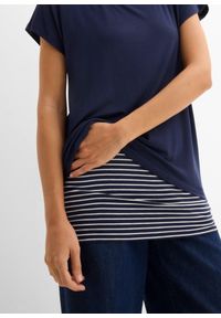 bonprix - Długi T-shirt z miękkiej mieszanki wiskozy. Kolor: niebieski. Materiał: wiskoza. Długość: długie #2