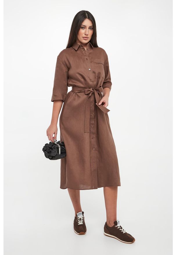 Sukienka lniana szmizjerka Tabella MM. Materiał: len. Typ sukienki: szmizjerki